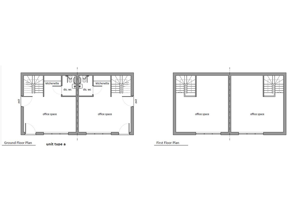 Lot: 52 - FREEHOLD SITE WITH PLANNING FOR 17 EMPLOYMENT UNITS - Floor Plans - Type A